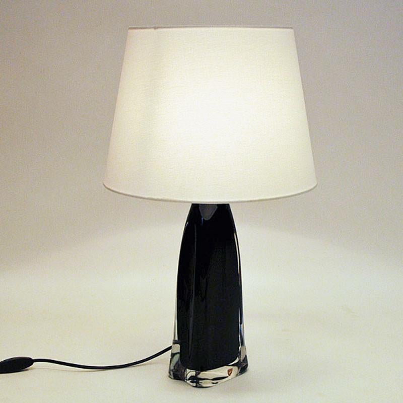 Mid-20th Century Black Glass Tablelamp RD1323 by Carl Fagerlund for Orrefors, Sweden, 1960s