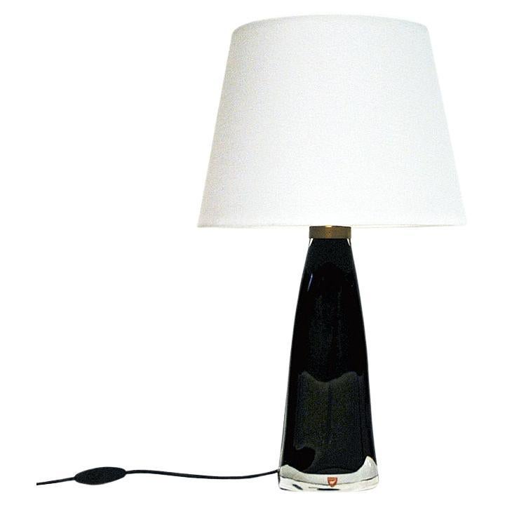 Black Glass Tablelamp RD1323 by Carl Fagerlund for Orrefors, Sweden, 1960s