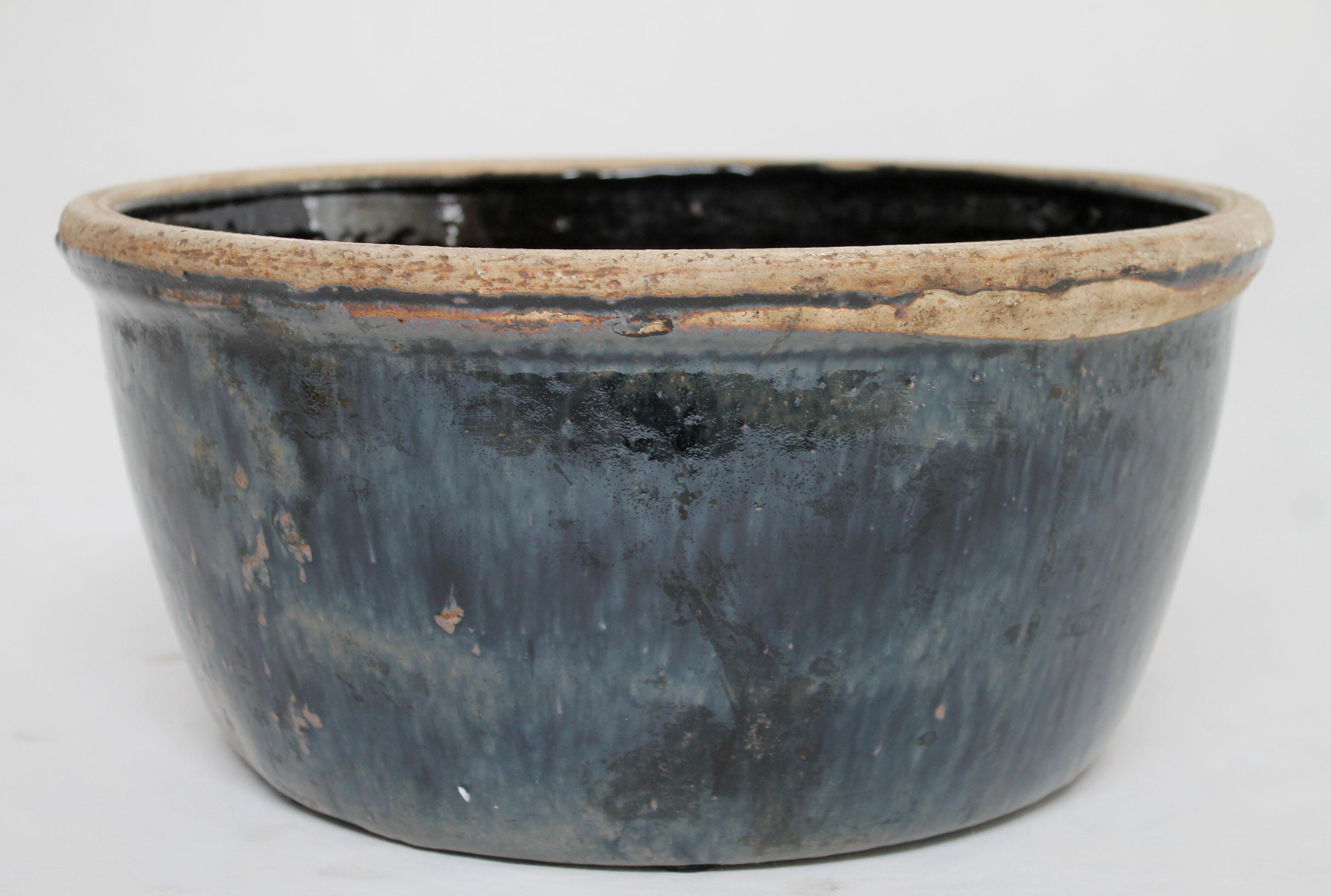 Black Glazed Bowl In Good Condition For Sale In Brea, CA