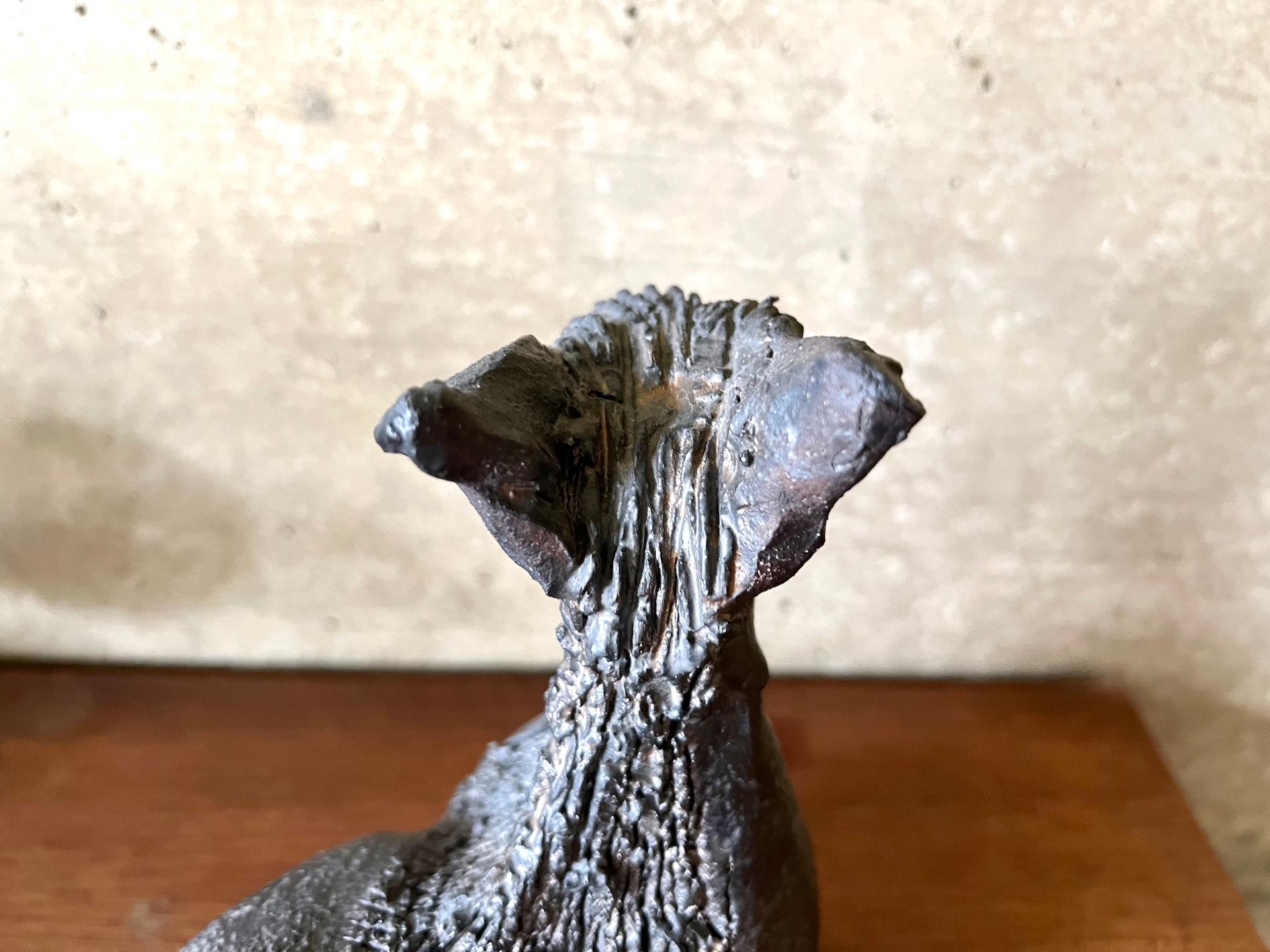 Black glazed ceramic horse sculpture signed Pouchain – Circa 1960 in vendita 6