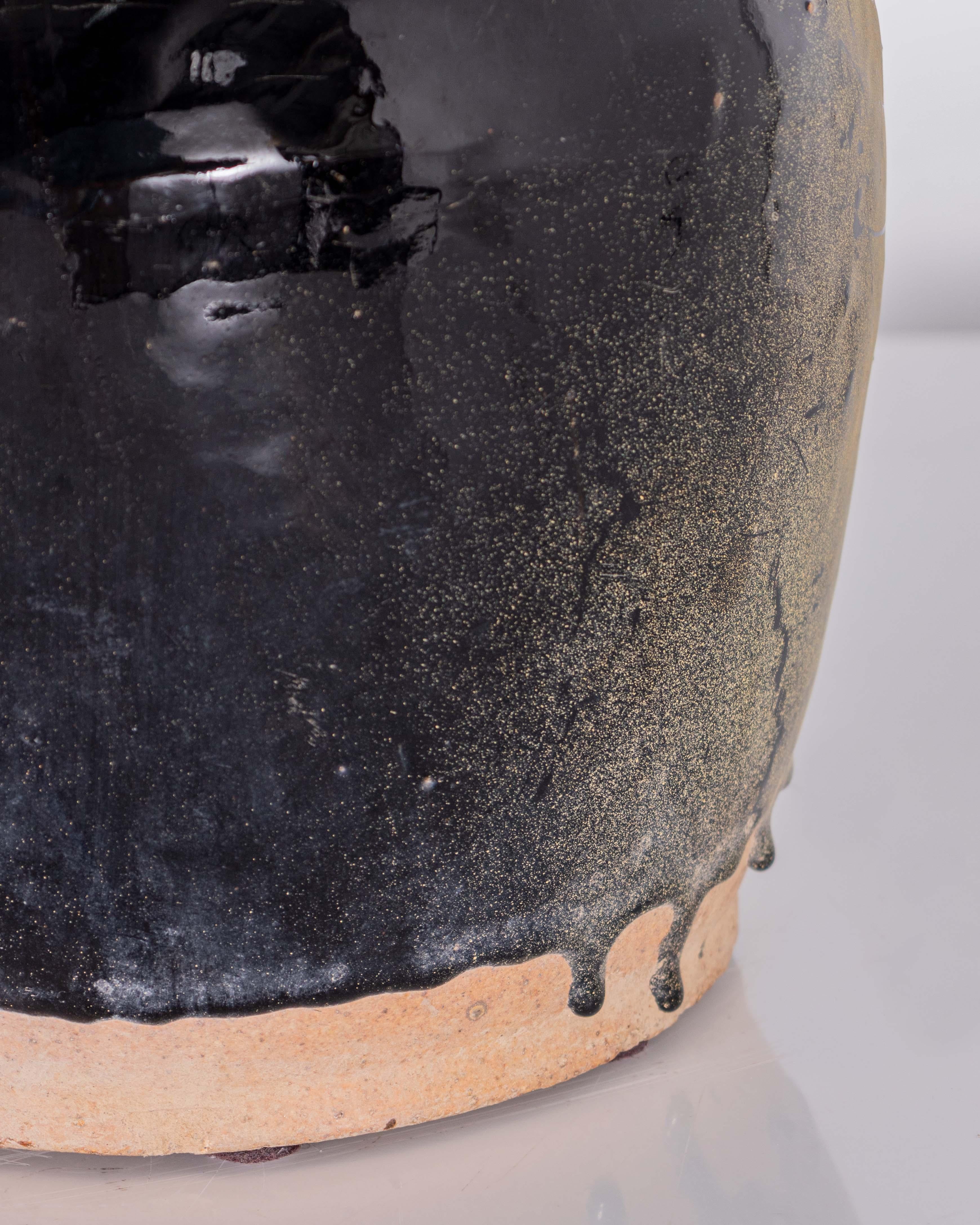Tarro de cerámica esmaltada negra Desconocido