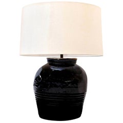 Black Glazed Ceramic Lamp