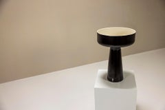 Black Glazed Ceramic Planter By Angelo Mangiarotti, Italy 1970s