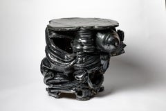 Table en céramique émaillée noire Patrick Crulis, 2024