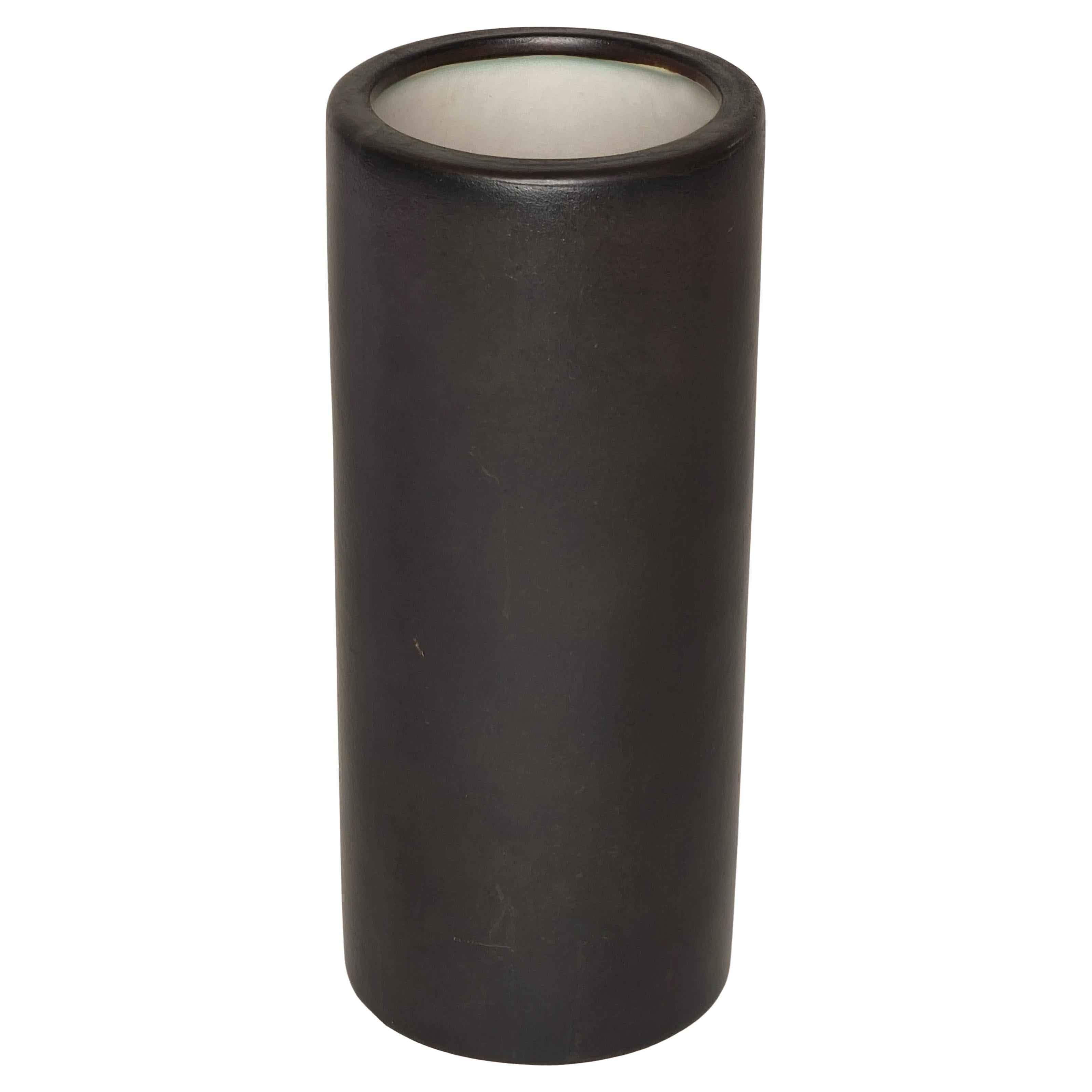 Black glazed ceramic vase, 1950s, possibly attributable to Georges Jouve