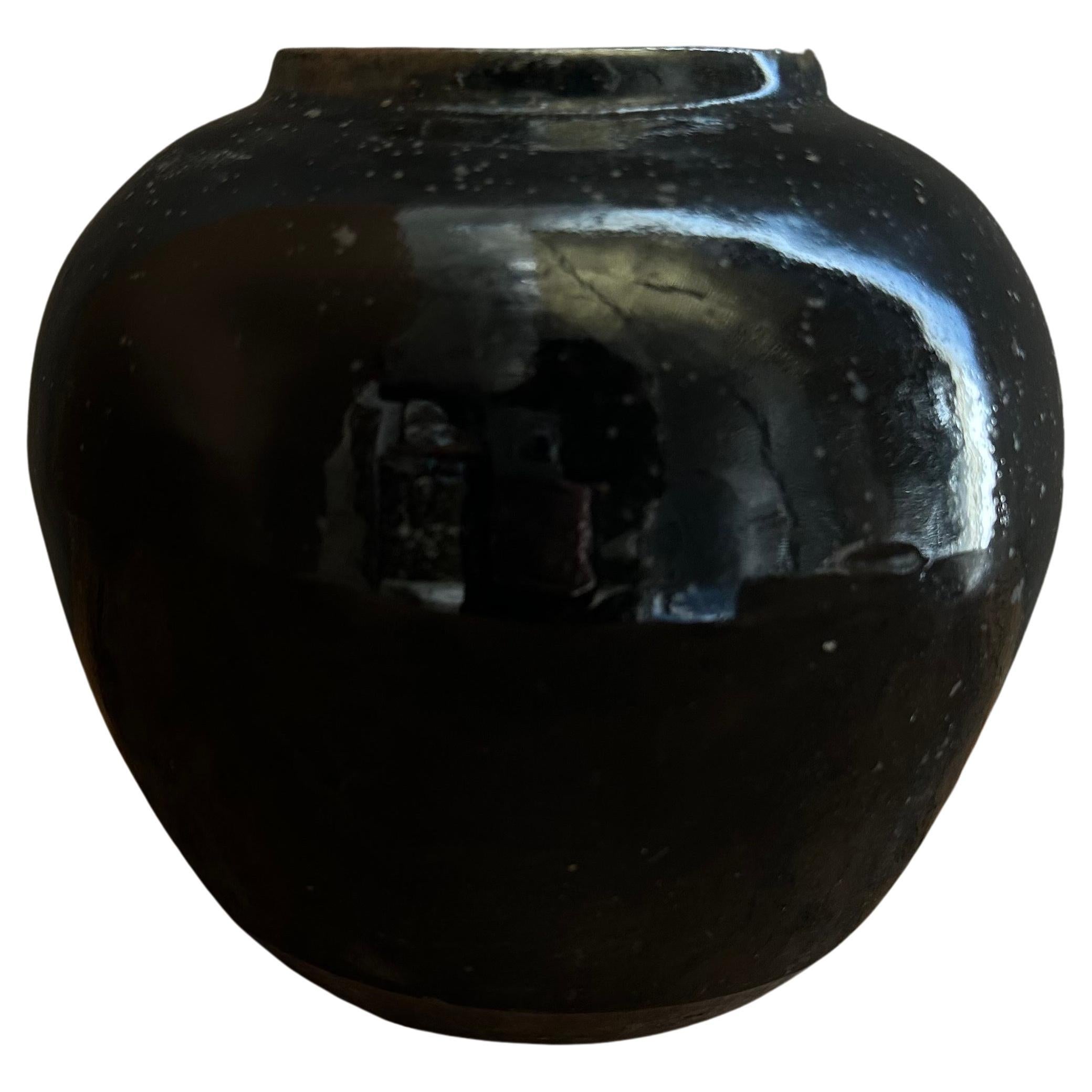 Large Antique Black Ceramic Pottery Vase at 1stDibs black antique vase, vintage black pottery