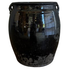 Black Glazed Pottery Wabi Sabi Style