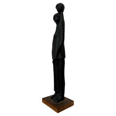 Black Glazed Sculpture Ceramic by Elie Van Damme, Belgium, 1960s