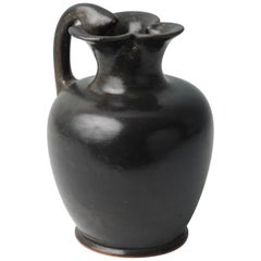 Used Black Glazed Shoulder Oinochoe of Shape 2 Athens, circa 450 BC Fired Earthenware