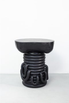 Console en grès émaillé noir de Clémentine Dupré, 2021