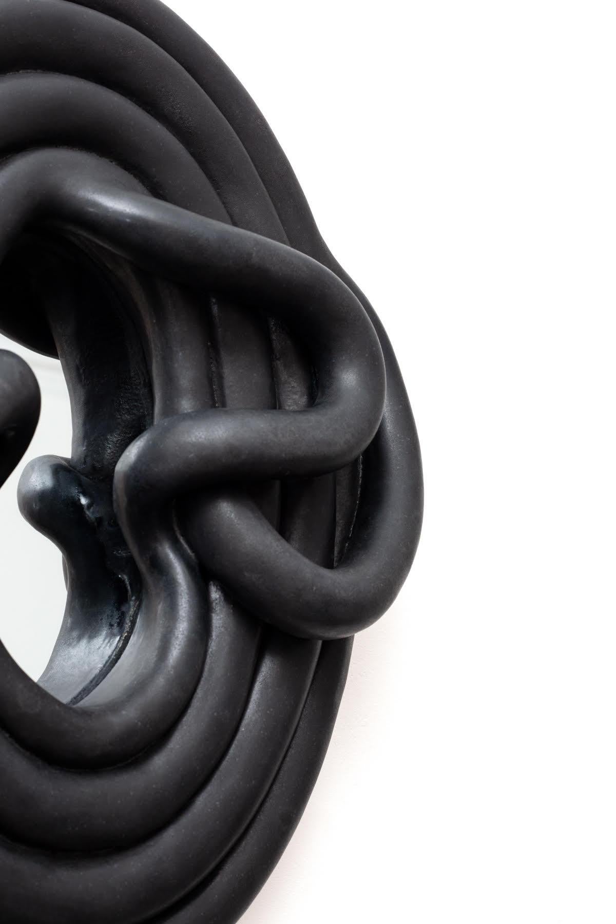 Espejo de gres esmaltado negro de Clémentine Dupré, 2023 Francés en venta