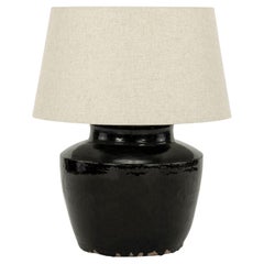 Black Glazed Terracotta Lamp