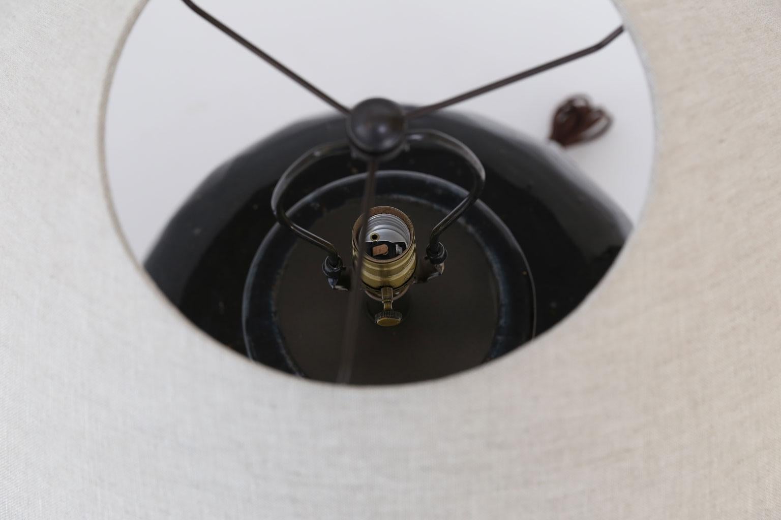 Black Glazed Terracotta Table Lamp 3