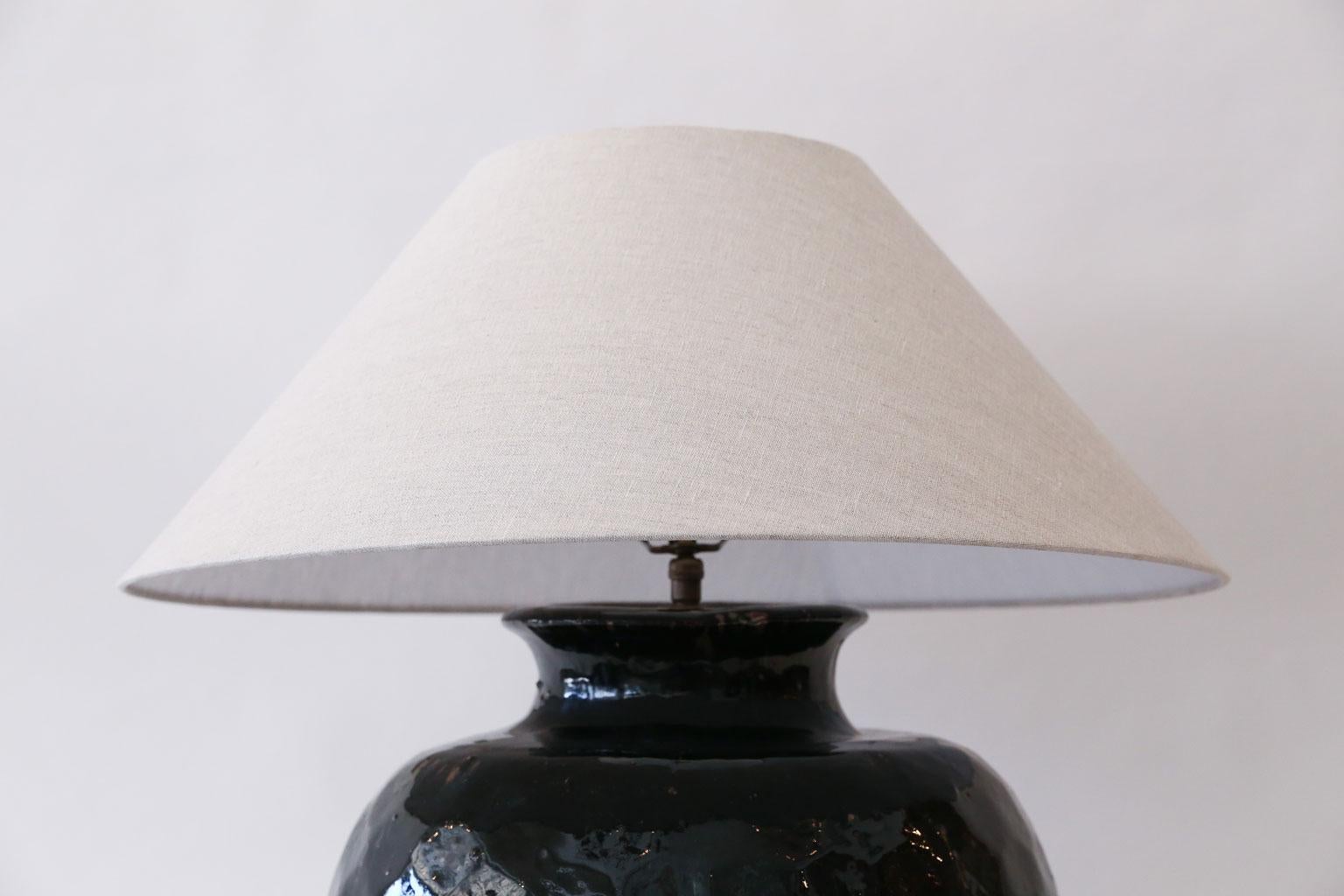 black terracotta lamp