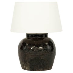 Black Glazed Vase Lamp
