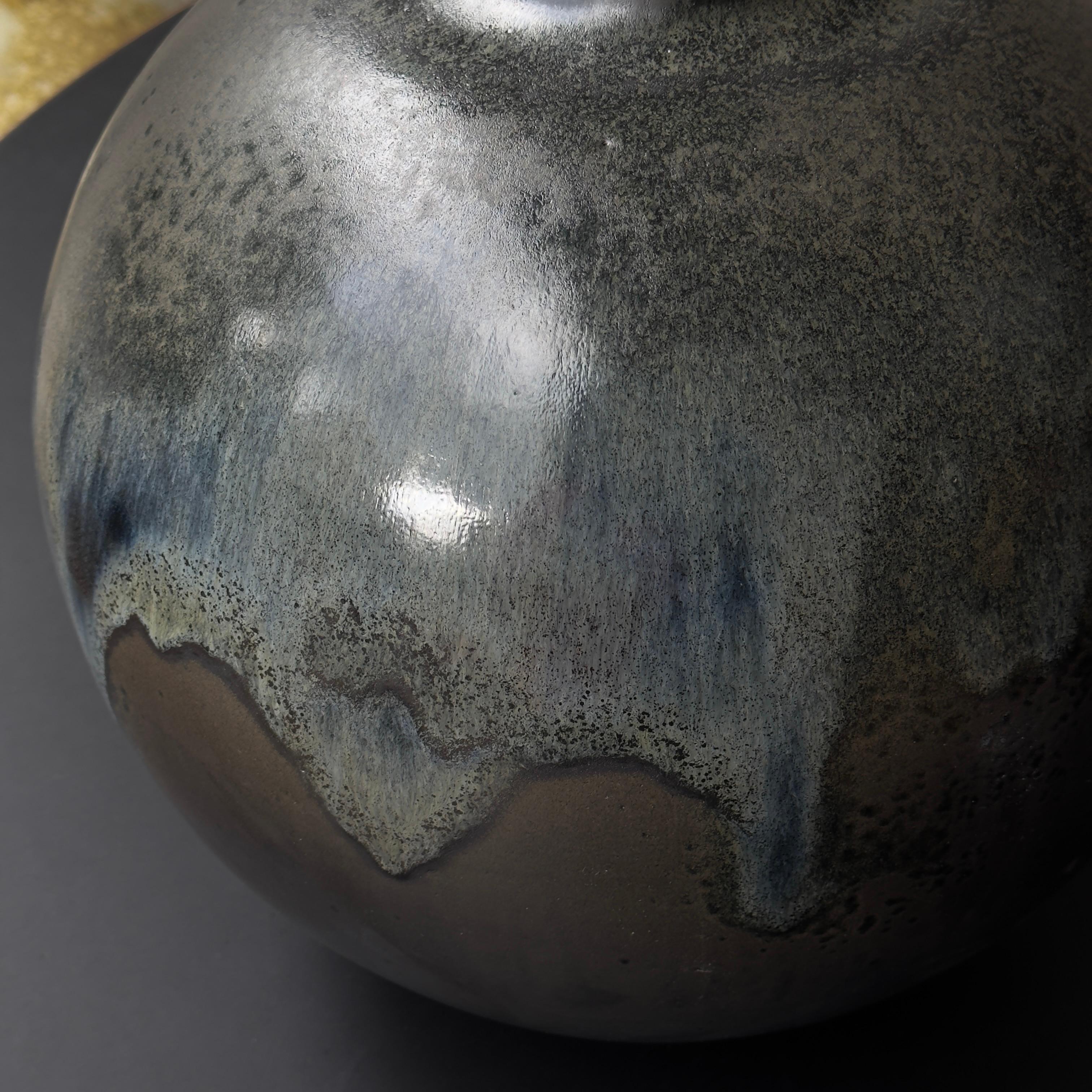 Contemporary Black Globe Vase, KH Würtz, Denmark For Sale