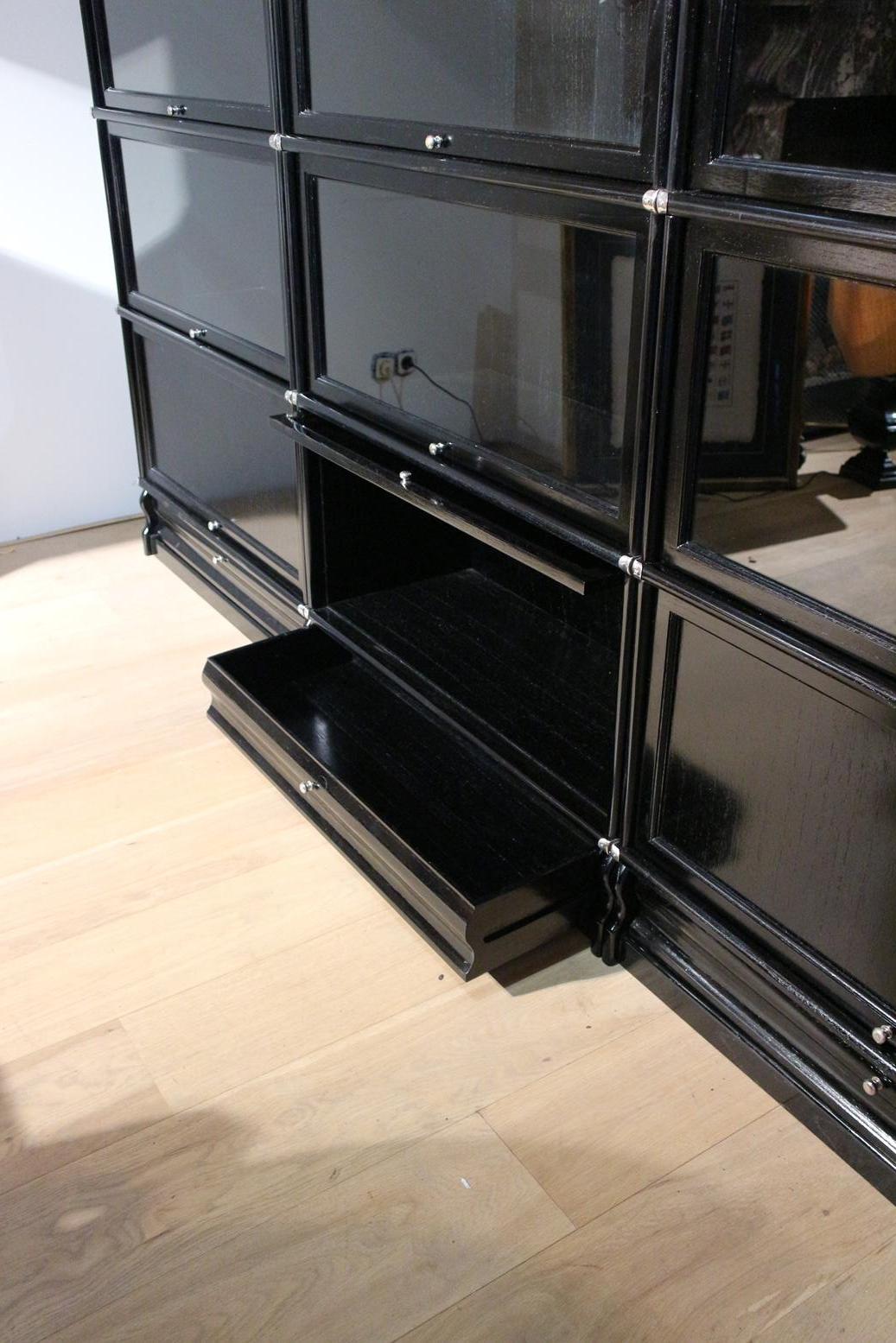 Black Globe Wernicke Bookcase Consisting of 15 Stackable Parts at