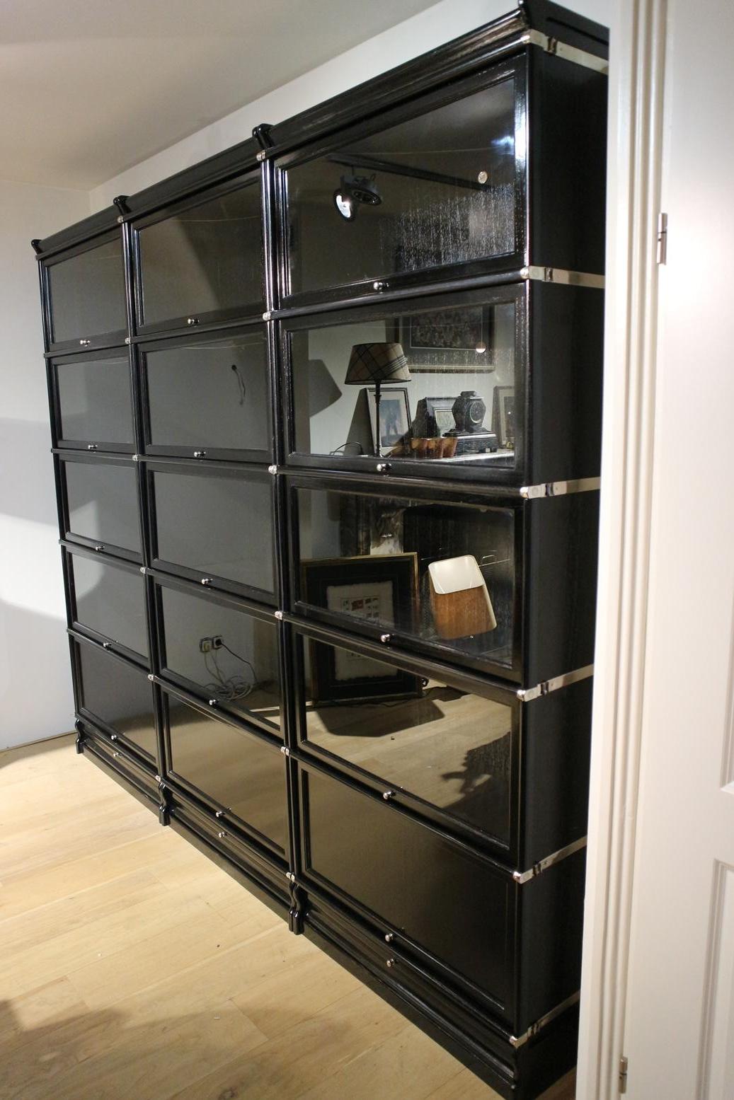 Black Globe Wernicke Bookcase Consisting of 15 Stackable Parts at