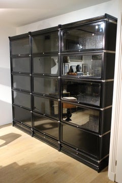 Black Globe Wernicke Bookcase Consisting of 15 Stackable Parts