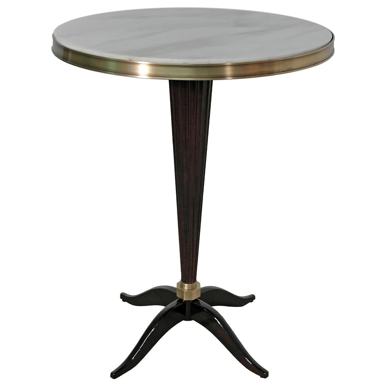 Black Gloss Round Side Table For Sale