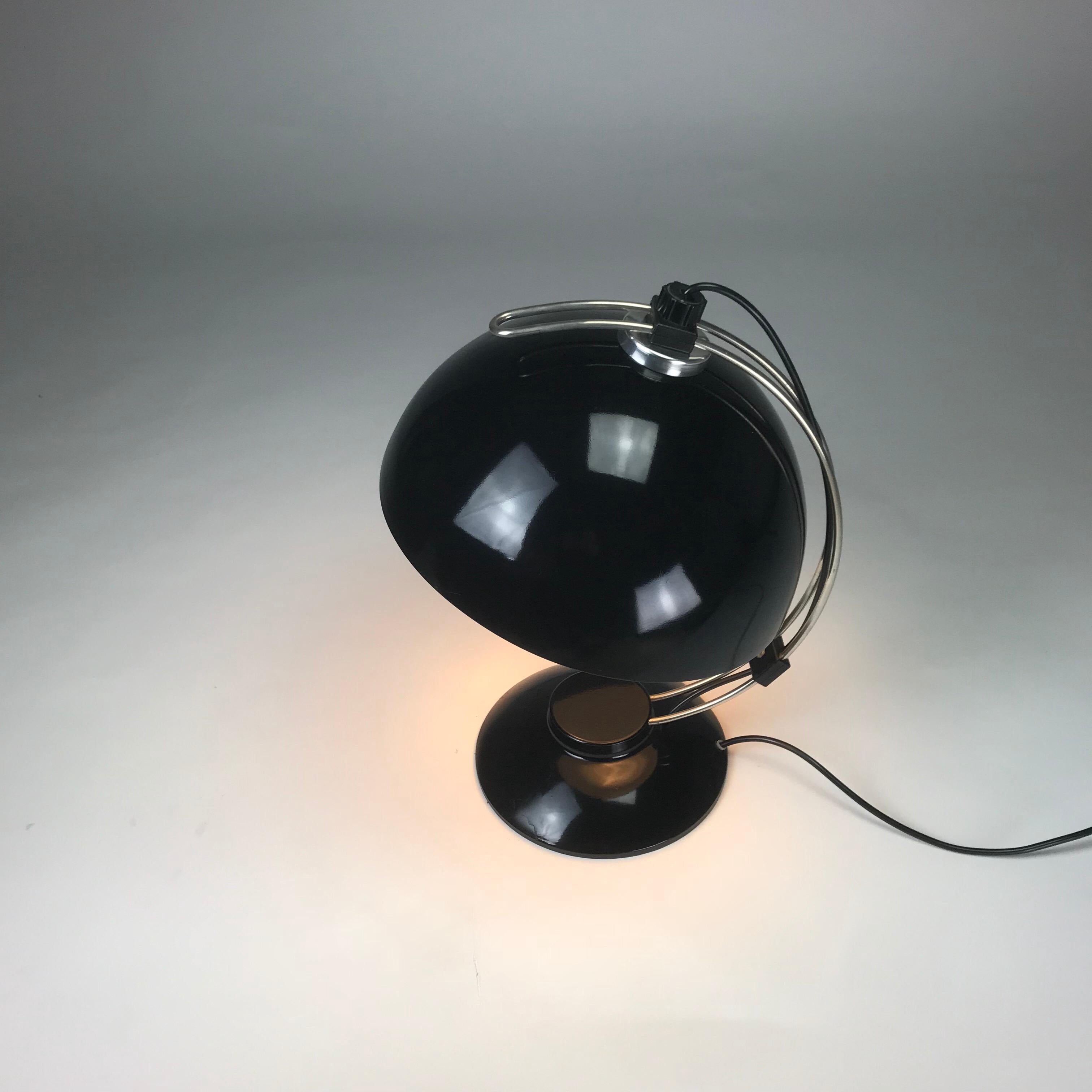 Metal Black Glossy Industrial Desk Lamp from the 1950s