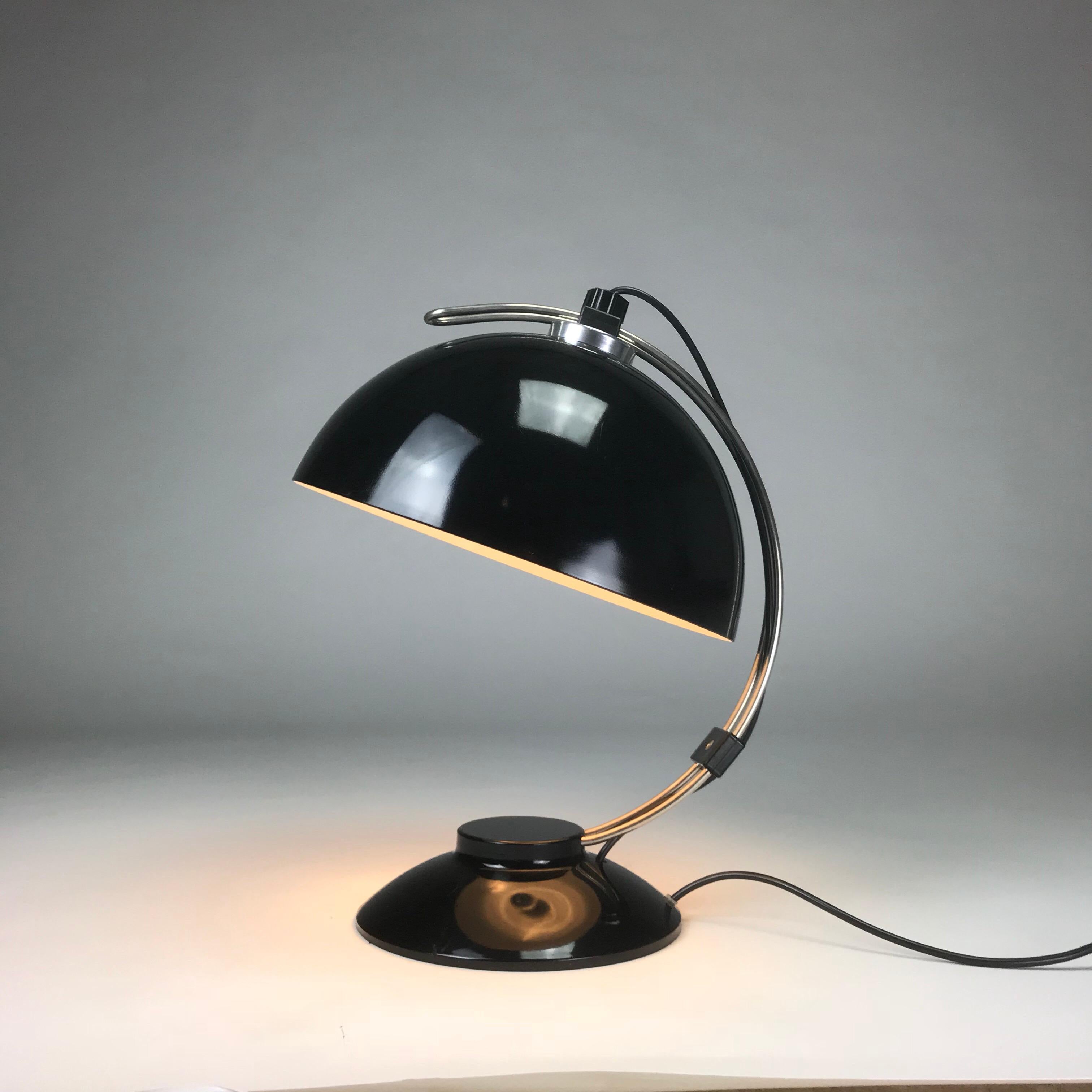 Black Glossy Industrial Desk Lamp from the 1950s 2