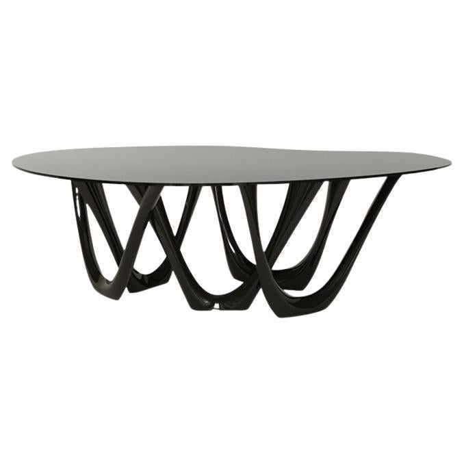 Mesa G escultórica de acero negro brillante by Zieta
