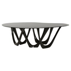 Black Glossy Steel Sculptural G-Table by Zieta