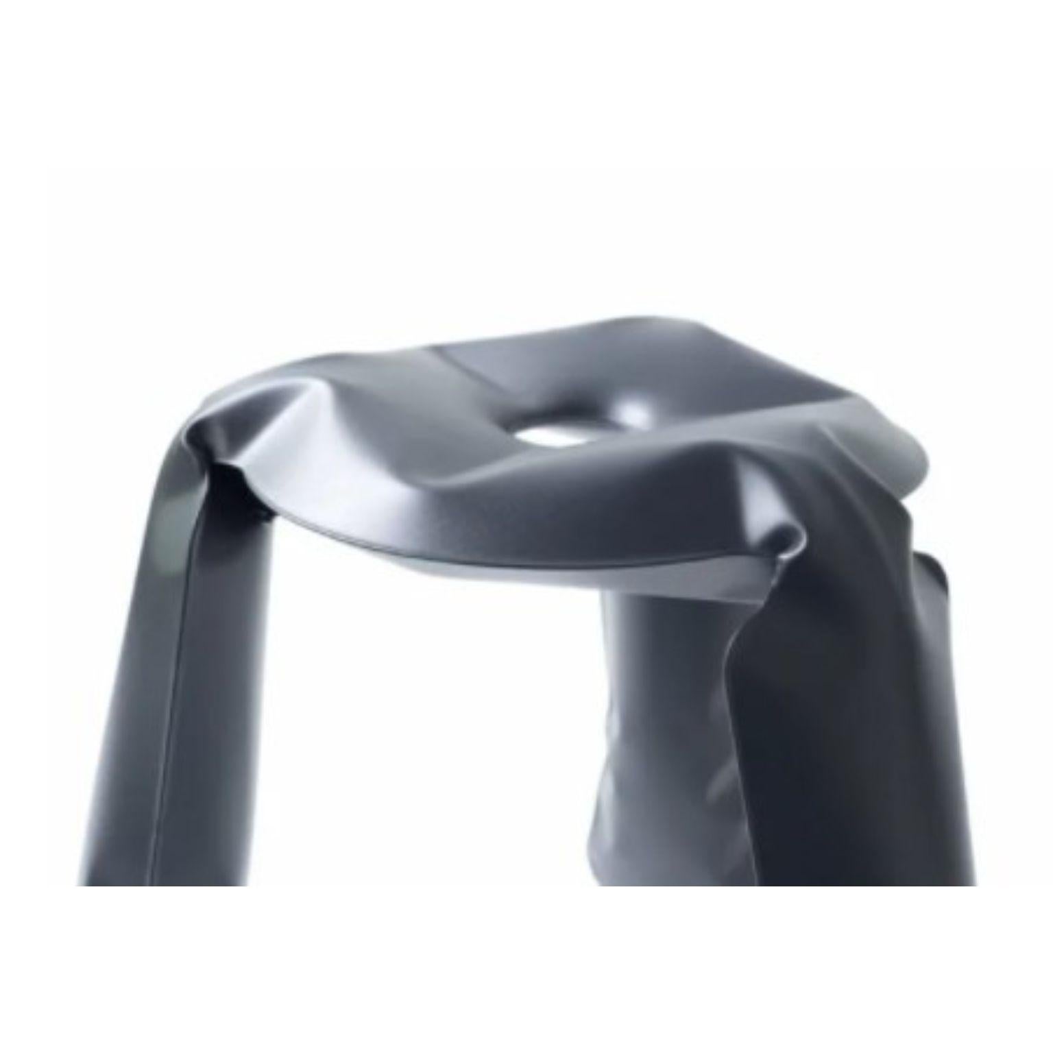 Black Glossy Steel Standard Plopp Stool by Zieta For Sale 3