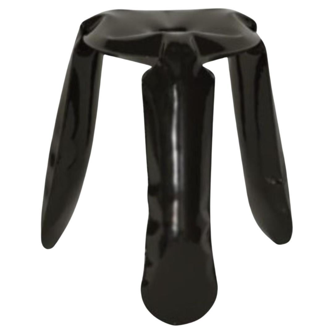 Standard Plopp-Hocker aus schwarzem glänzendem Stahl von Zieta