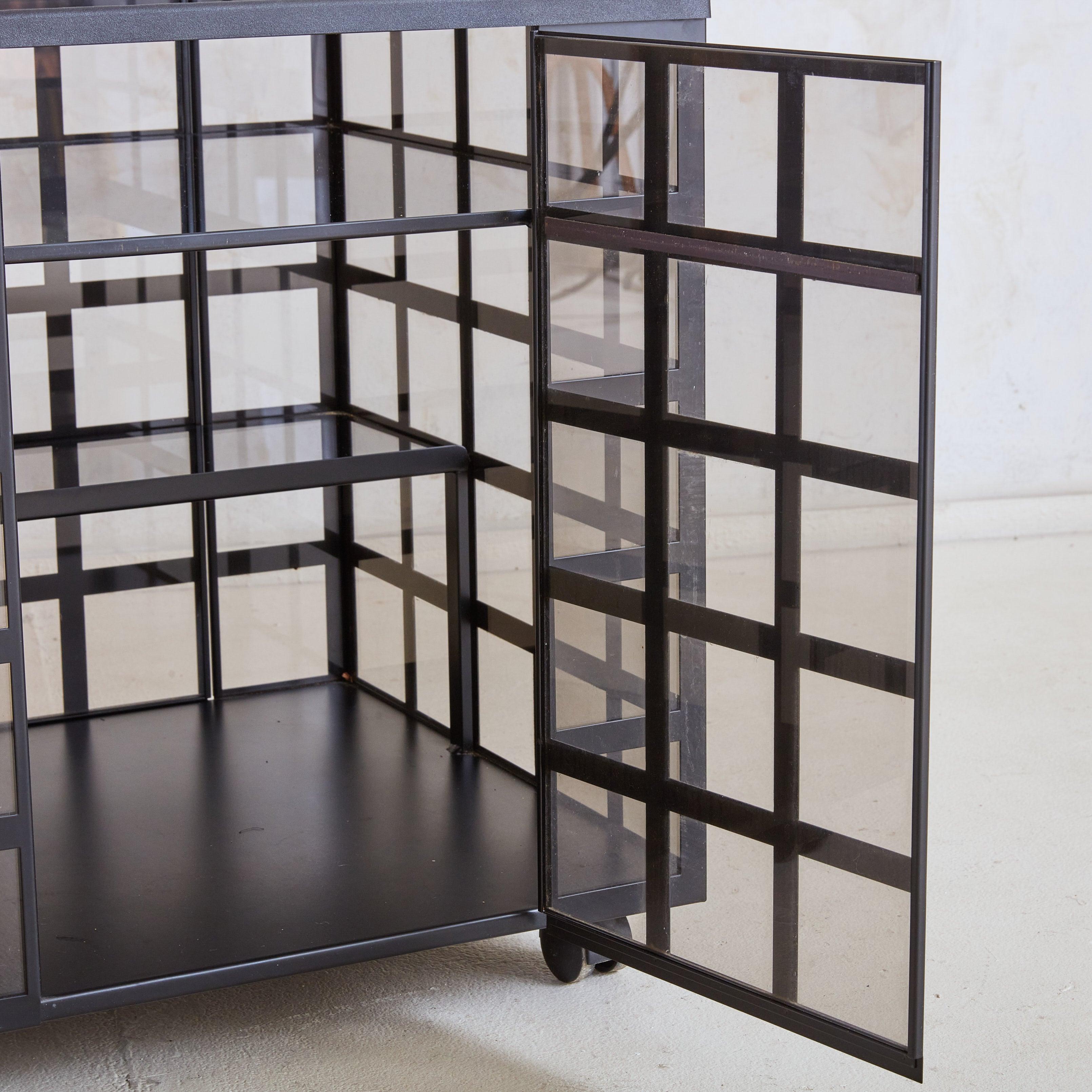 Black 'Go Go' Bar Cart by Anna Anselmi for Bieffeplast, Italy 1978 In Good Condition For Sale In Chicago, IL