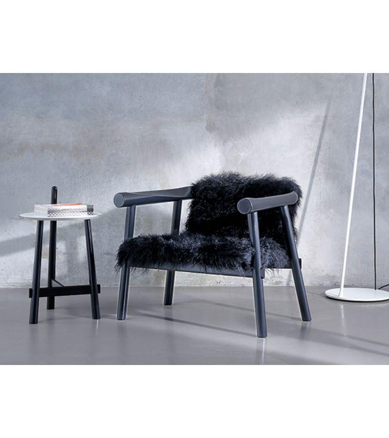 French Black Goatskin Altay Armchair by Patricia Urquiola