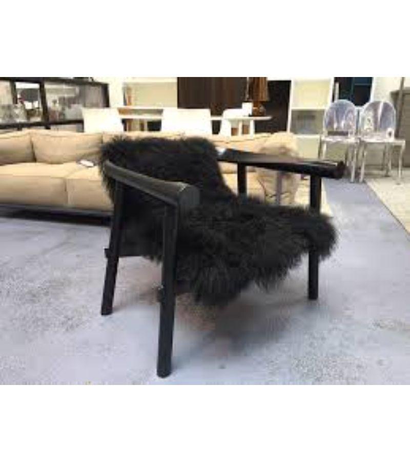 Stained Black Goatskin Altay Armchair by Patricia Urquiola