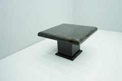Black Goatskin Side or Coffee Table by Aldo Tura, Italy, 1980s