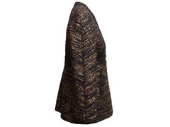 Black & Gold Chanel Metallic Wool-Blend Jacket Size FR 38
