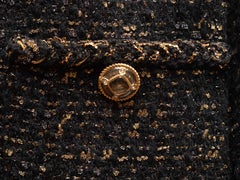 Black & Gold Chanel Wool-Blend Tweed Jacket Size FR 42