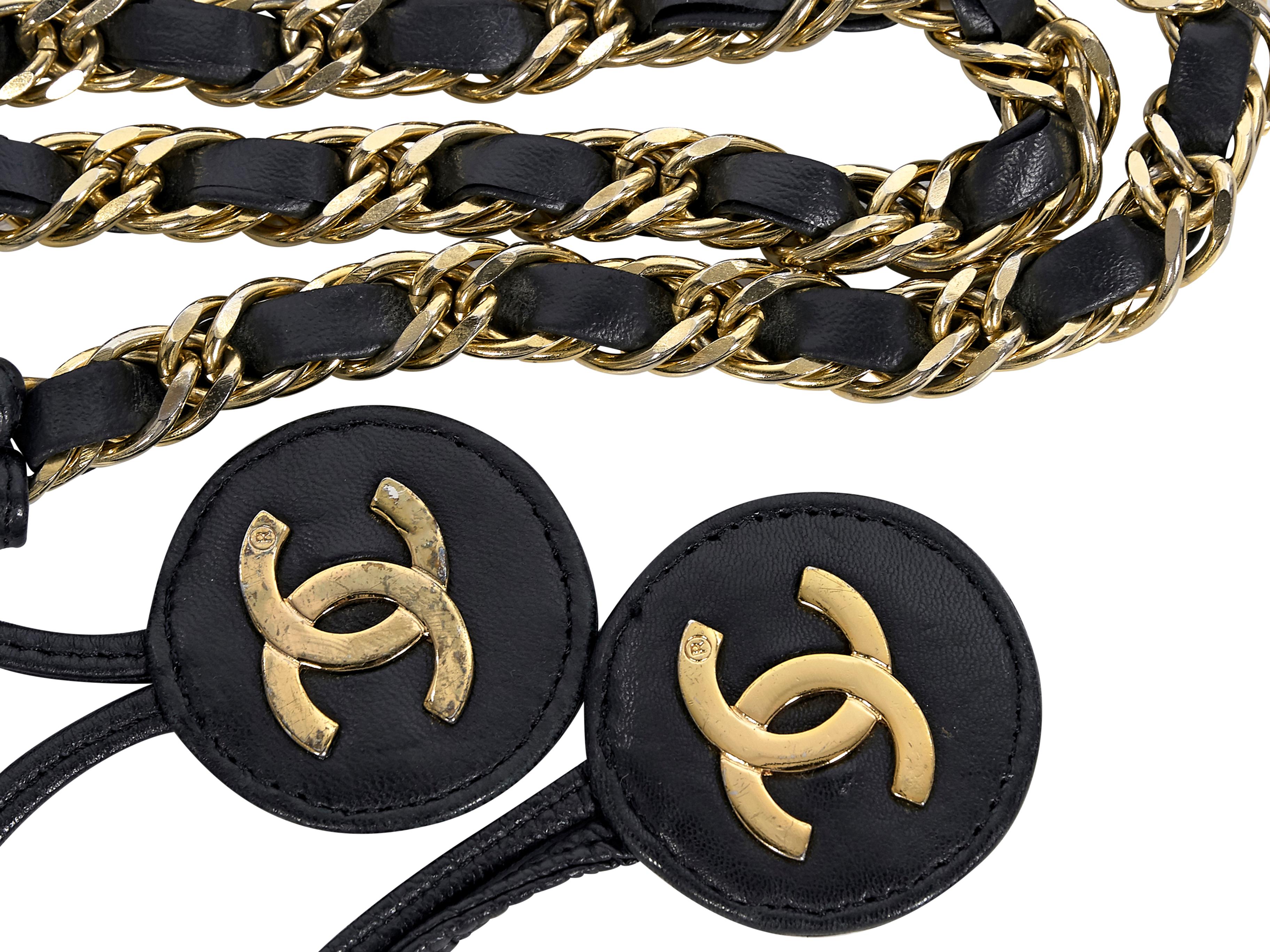 Chanel Black & Gold Woven Chain Belt 1