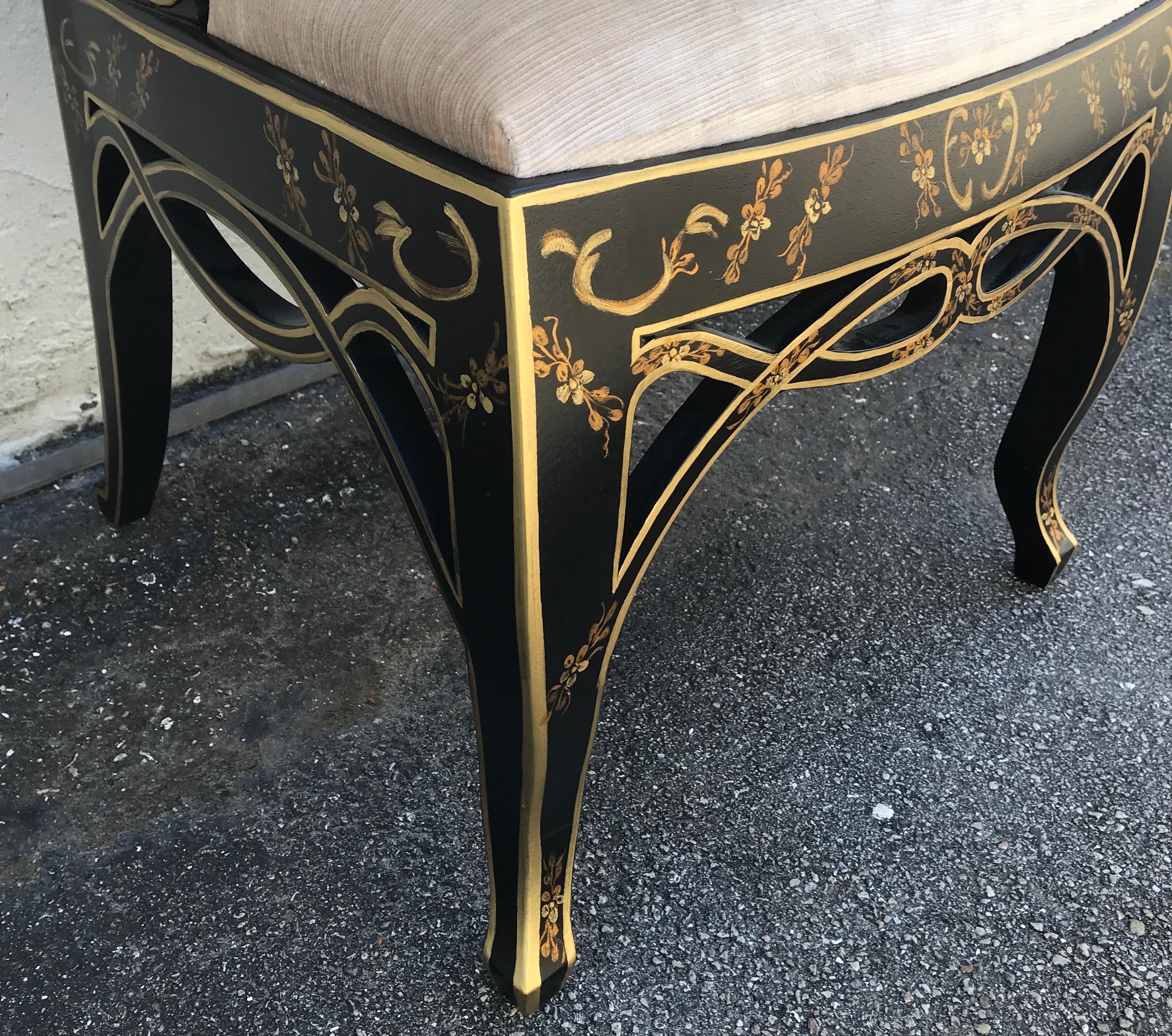 Black & Gold Chinoiserie Armchair 13