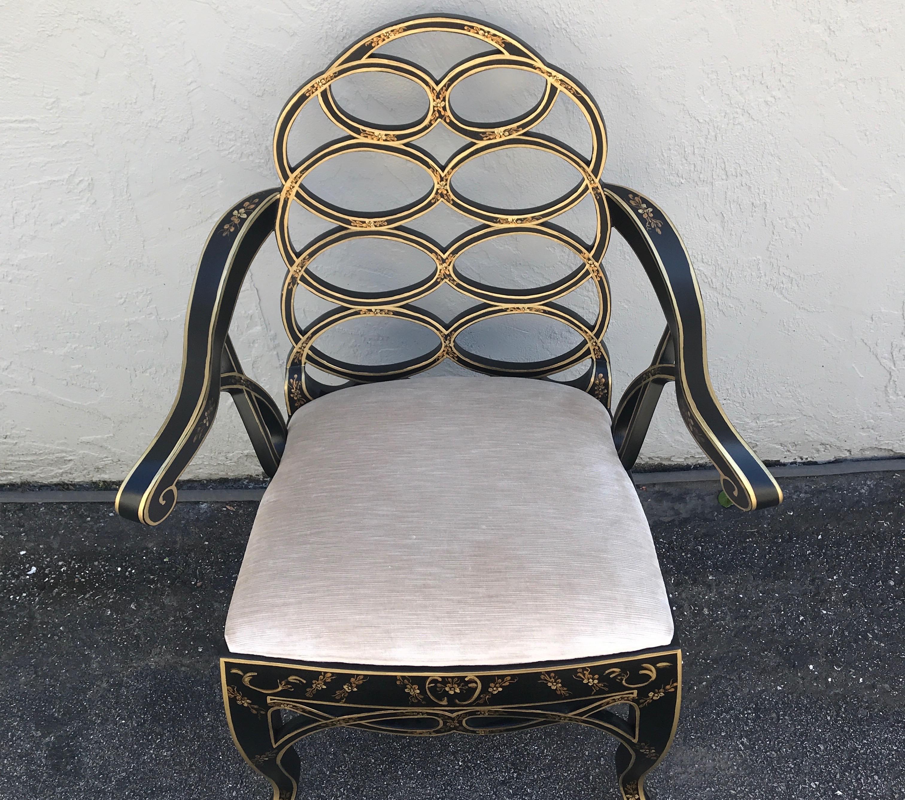 Black & Gold Chinoiserie Armchair 1