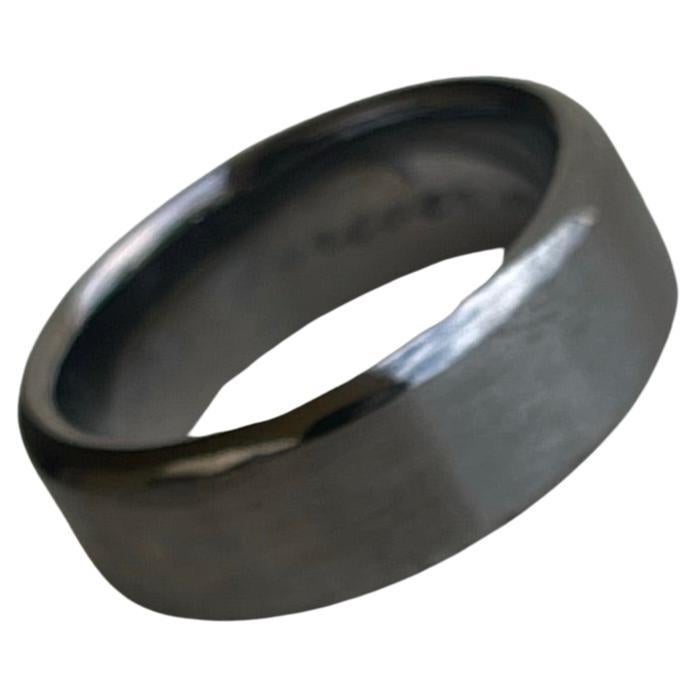 Bague en or noir bague en diamant pour homme 6mm bague en diamant en or noir 18KT