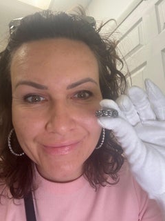 Black gold diamond ring skull ring 18KT gold size 9