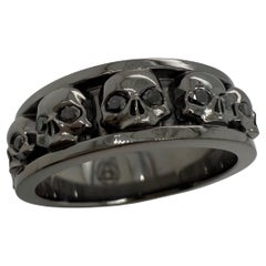 Anillo calavera oro negro 18KT oro talla 9