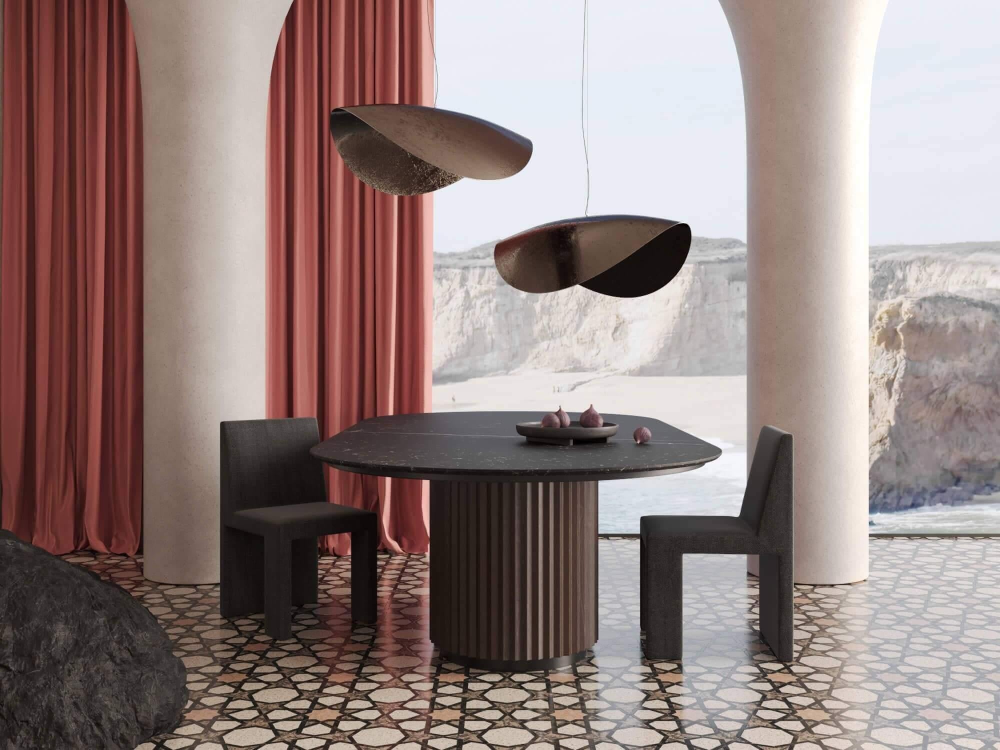 XXIe siècle et contemporain Table de salle à manger Eternel XL en or noir par Milla & Milli en vente