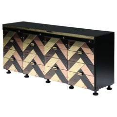 Black & Gold Hollywood Regency Sideboard, 2000s