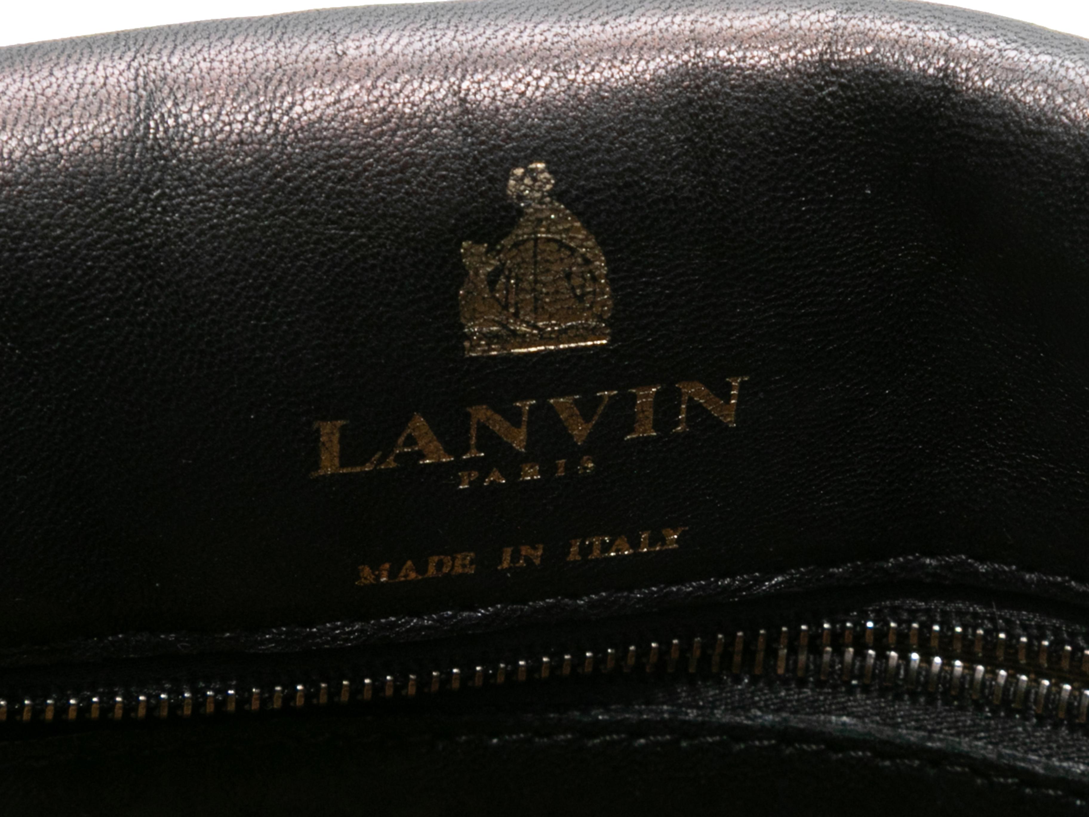Sac à main Lanvin en poils de poney gaufrés noir et or en vente 1