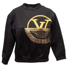 Black & Gold Louis Vuitton Logo Crew Neck Sweatshirt Size US M