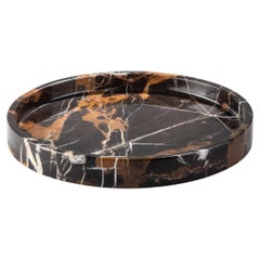 Black & Gold Marble Round Tray