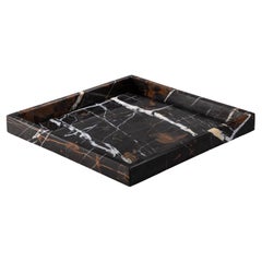 Black & Gold Marble Square Tray on Plinth