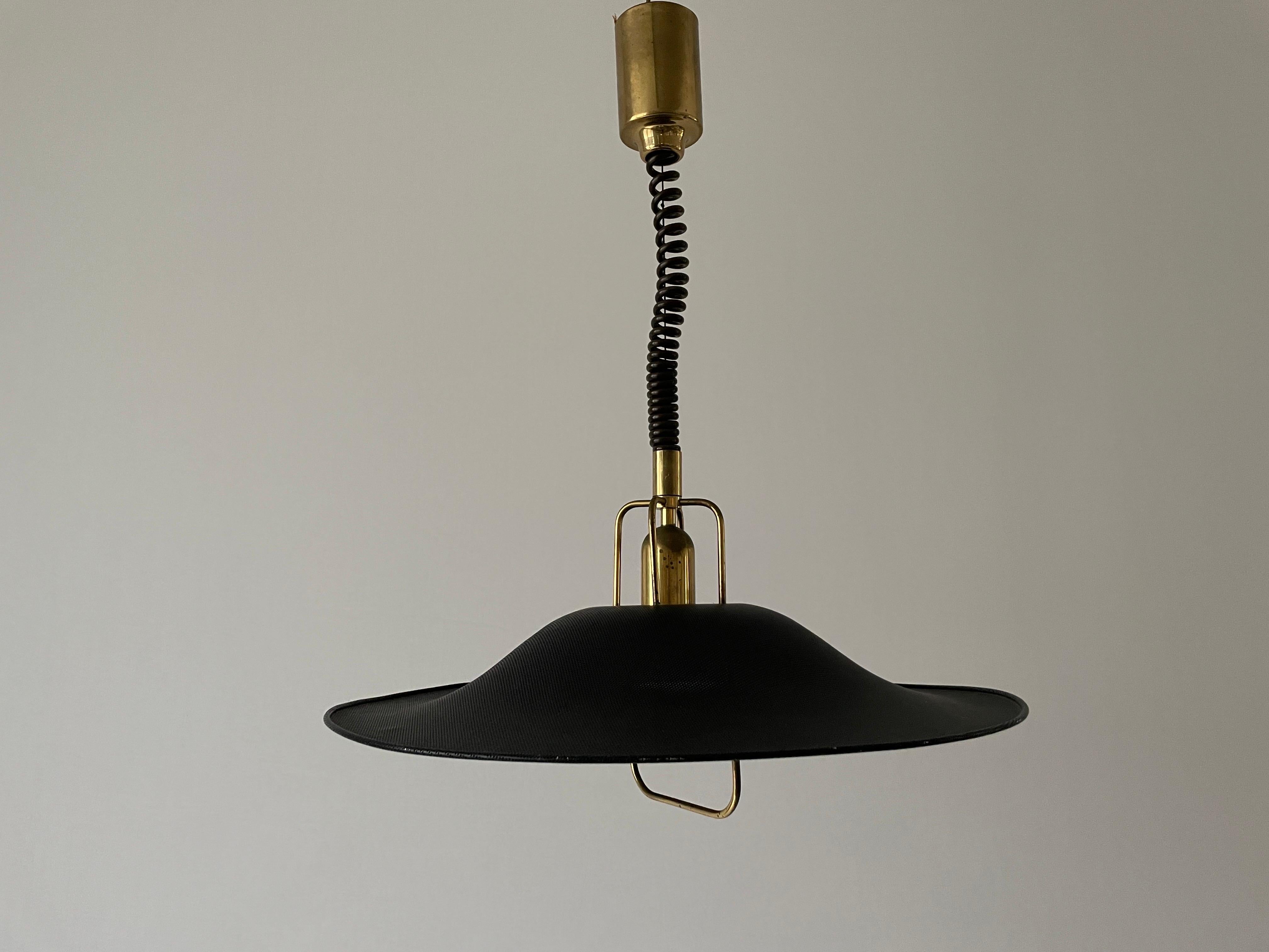 Black-Gold Metal Adjustable Pendant Lamp by Cosack, 1970s, Germany For Sale 5