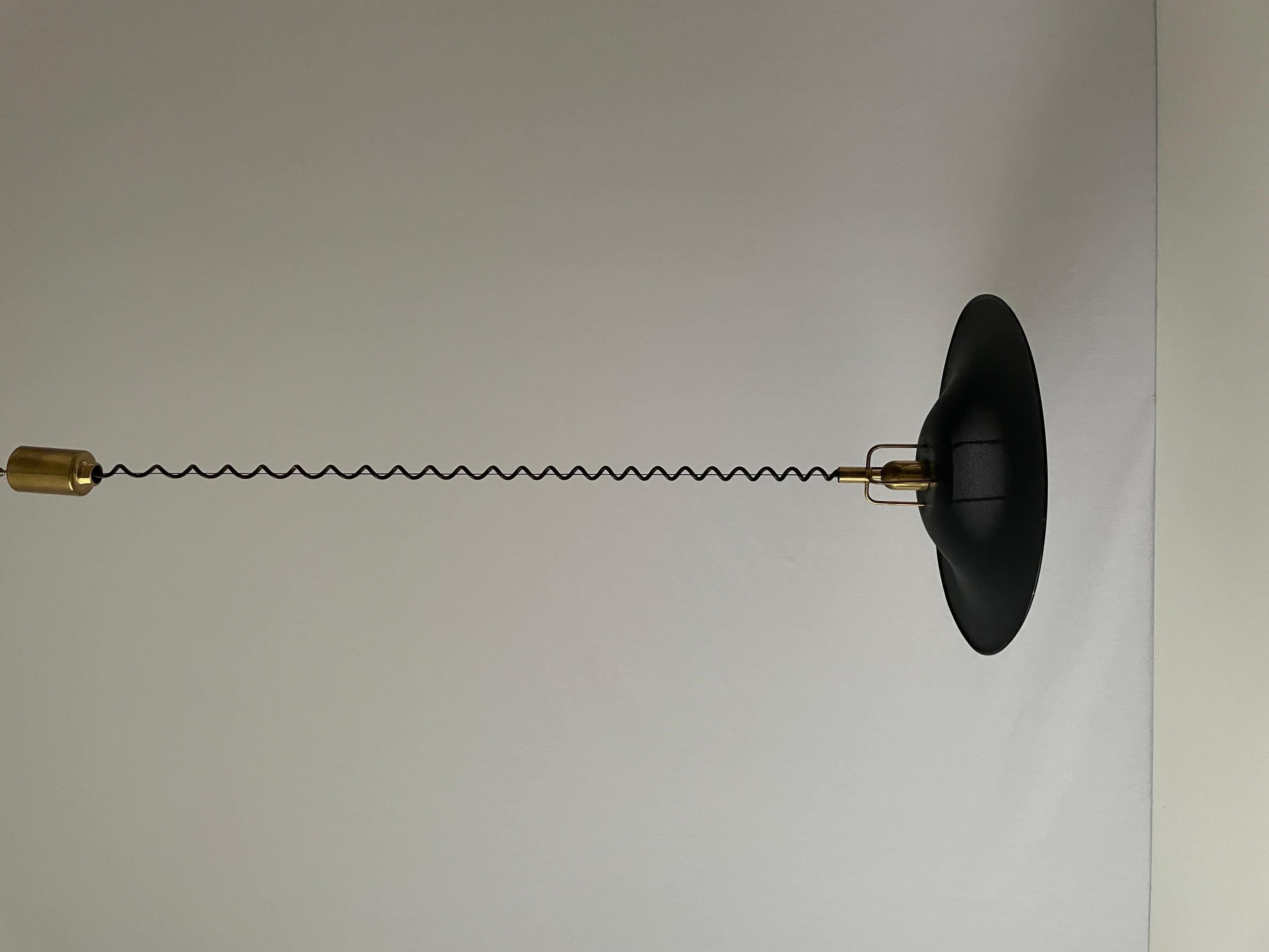 Lampe suspendue réglable en métal noir et doré par Cosack, années 1970, Allemagne en vente 4
